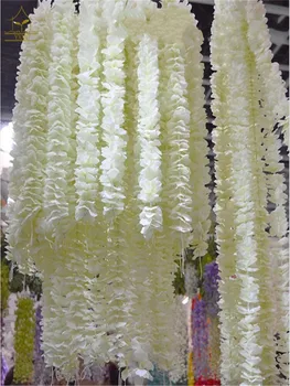 Umelý Hodváb Wisteria Kvet Pre DIY Svadobné Arch Námestie Ratan Simulácia Kvety Stene Visí Kôš Môže Byť Rozšírenie
