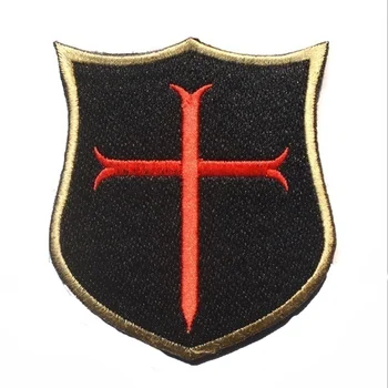Rytieri Templar Výšivky Patch Paladin Svätý Kríž Štít Remienok Odznak Dekoratívne Šitie Nášivka Taktické Záplaty