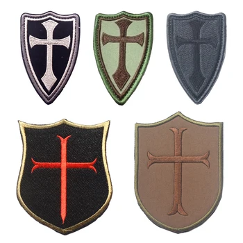 Rytieri Templar Výšivky Patch Paladin Svätý Kríž Štít Remienok Odznak Dekoratívne Šitie Nášivka Taktické Záplaty