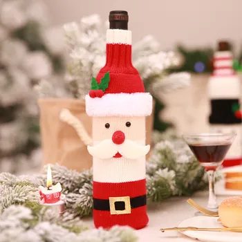 Santa Claus Fľaša Vína Kryt, Taška Na Vianočné Ozdoby Snehuliaci Noel Veselé Vianoce Navidad Xmas Party Stôl Dekorácie