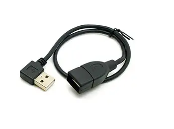 LBSC 2 ks 90 Stupňov Vľavo a Vpravo Tvarovaný USB 2.0 A Samec na USB Samica Predlžovací Kábel 40 cm