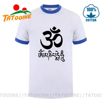 Tatooine, Indickej Om Symbol T shirt mužov Yogic Tím Tee Topy Hinduistickej Om Logo T-shirt Hinduizmus žltá čierna biela multicolor Tee tričko