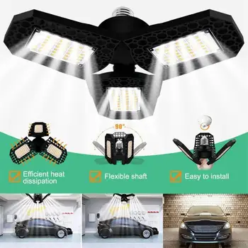 E27 LED Garážové Svetlo 80W 60W 40W Priemyselné Lampy, Super Svetlé Deformovateľné Interiérové LED High Bay Dielňa Sklad Svetlá