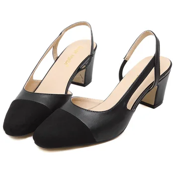 Sexy stredný náklon sandále dámske hrubé jar a v lete vysoko profesionálne dámske topánky farby zodpovedajúce jednej topánky