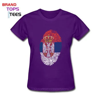 Retro Srbsko Vlajka Odtlačkov prstov, T košele ženy Komické Vintage Srbsko Thumbprint T-tričko Unisex Dospelých, Mládež vlastné tee tričko