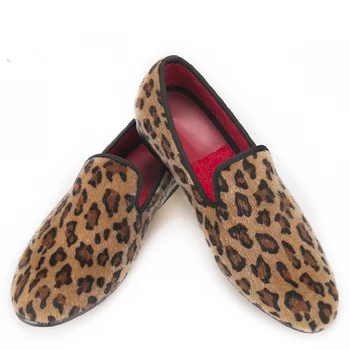 Leopard Vytlačí Mokasíny Mužov Vlásie Obuv Muži Byty Veľké Veľkosti Obuvi pánske šaty topánky
