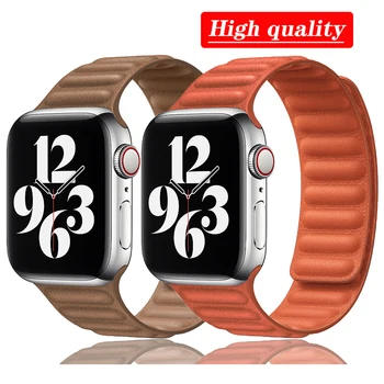 Kožené Odkaz popruh pre Apple hodinky kapela 42mm 44 mm 38 mm 40 mm vysoko kvalitný magnetický náramok correa apple hodinky série 6 se 5 4 3