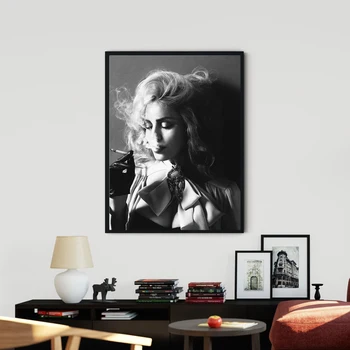 Black White Madonna Vytlačí Madonna Fajčenie Hudbu, Fotografie Plátno Na Maľovanie Scandinave Obrázky Steny V Obývacej Izbe Art Decor