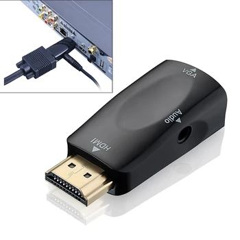 1080P HDMI Samec na VGA Žena Adaptér Video Konvertor s o Výstup N3 Čierna