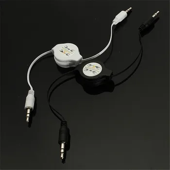 3,5 mm Zdvíhateľnej AUX Kábel Balíku Biely Muž Na Male Auta MP3 Audio kábel Kábel Adaptéra Stereo Audio Pomocného Kábla 80 CM