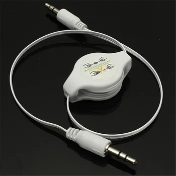 3,5 mm Zdvíhateľnej AUX Kábel Balíku Biely Muž Na Male Auta MP3 Audio kábel Kábel Adaptéra Stereo Audio Pomocného Kábla 80 CM