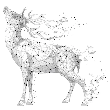 [shijuekongjian] Geometrické Elk Samolepky na Stenu DIY Plachých Zvierat Stenu pre Deti Izby Obývacia Izba, Škôlky, Dom Dekorácie