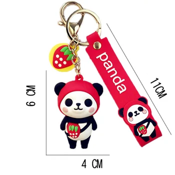 Panda futbal mäkká gumová bábika z pvc kľúčový prívesok super oheň bude krúžok na škole taška prívesok malý darček šperky môžu byť veľkoobchod