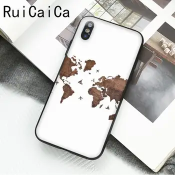 RuiCaiCa Mape Sveta Cestovných Telefón puzdro pre iPhone 12 8 7 6 6 Plus X XS MAX 5 5S SE XR 11 11 12 pro promax kryt