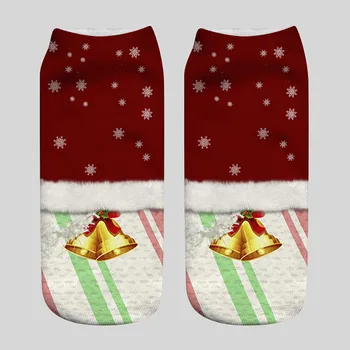 35# Unisex Vianočné Zábavnej 3D Móda Tlačené Bežné Ponožky Roztomilý Low Cut Členok Ponožky vianočná výzdoba pre domáce рождество navidad