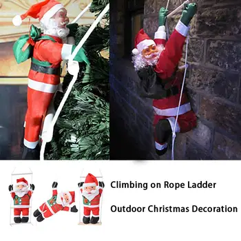 60 CM Vianoce Prívesok Santa Claus Horolezecké Lano Rebrík Swing Okna Visí Vianočný Večierok Domáce Dekorácie