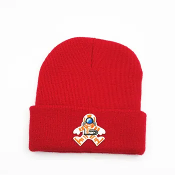 Astronaut výšivky Zahustiť pletené klobúk teplé zimné klobúk Skullies spp čiapočku klobúk pre dieťa muži ženy 216