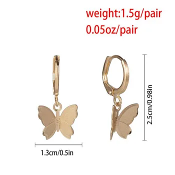Móda Zlatý Motýľ Stud Náušnice Pre Ženy Kovové Zliatiny, Geometrické Zliatiny Earings Módne Šperky Bijoux Femme 2020