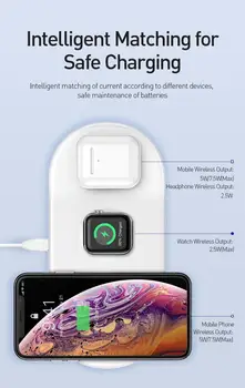 3 V 1 10W Rýchle Nabíjanie Qi Bezdrôtovú Nabíjačku Pre Apple Hodinky 2 3 4 Airpods Pre iPhone X Xs Max Xr 8 Plus Samsung S8 S9 S10 Plus