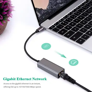 USB C Ethernet USB-C Do RJ45 Lan Adaptér pre MacBook Pro Samsung Galaxy S9/S8/Poznámka 9 Typ C Sieťovú Kartu USB Ethernet