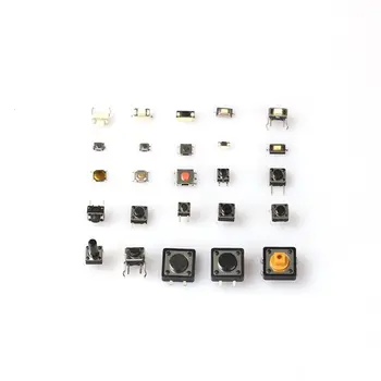 125Pcs 25 Typy Prepínačov Najrôznejších Micro Tlačidlo Takt Prepínač Obnoviť DIY Kit