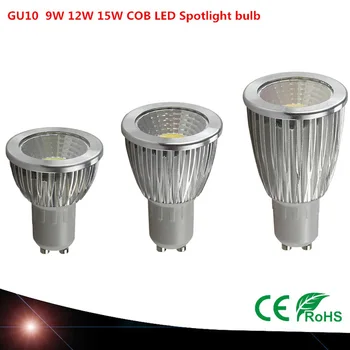 100XDHL Ultra Svetlé stmievateľné gu10 9w 12W 15W AC85~265V GU10 LED Žiarovky Pozornosti KLASU GU10 led Žiarovka CE/RoHS Teplá/studená Biela