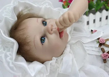 22 inch Hot predaj silikónové reborn bábiky veľkoobchod realisticky dieťa novorodenec módne bábiky Vianočný darček dievčatá hrať dom hračky