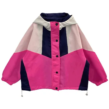 Dievčatá na jar a na jeseň rodič-dieťa bundy 2021 nové farby zodpovedajúce bežné módne windbreaker bunda