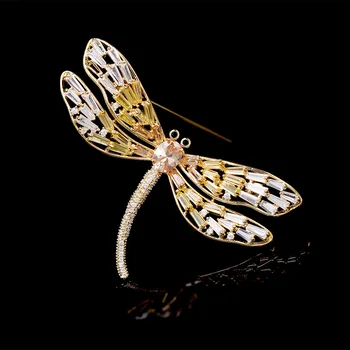 Ružovými Zirkónmi Dragonfly Brošne Kolíky Ženy Módne Svadobné Šperky Nový Dizajn Značky Sweet Hmyzu Brošňa Pin