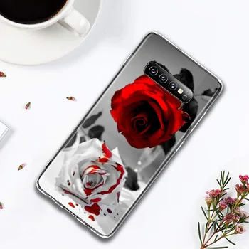 Červená motýľ ruže kvet Pre Samsung Galaxy Note 20 Ultra 10 9 8 S10 S10E S9 S8 S7 S6 Okraji Plus Pro 5G Telefón Prípade