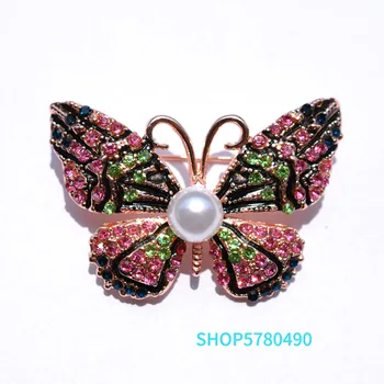 Vintage Šperky Multi Color Motýľ Drahokamu Brošňa pre Ženy Elegantné Lakované Pin Dámske Svadobné Darčeky Šaty, Dekorácie