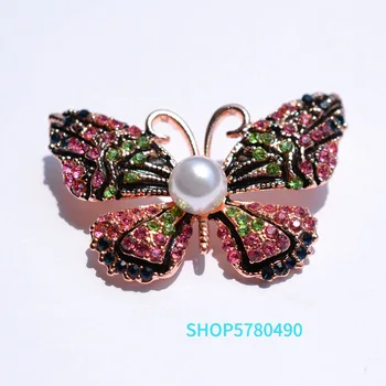 Vintage Šperky Multi Color Motýľ Drahokamu Brošňa pre Ženy Elegantné Lakované Pin Dámske Svadobné Darčeky Šaty, Dekorácie