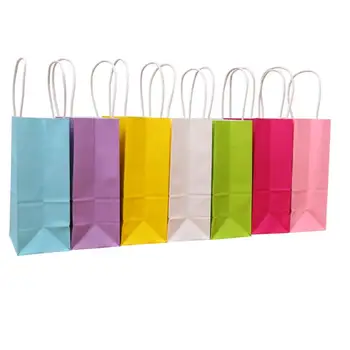 DIY Multifunkčné mäkký farebný papier taška s držadlami 21x15x8cm Festival darčeková taška kraft papier nákupné tašky LX8521