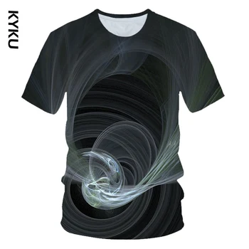 KYKU Lete Fantastický Fajčenie Surround 3D Print T shirt Mužov Letnej Zábavnej Zhora tričkách s Krátkym rukávom Black Art Design Tričko Plus Veľkosť