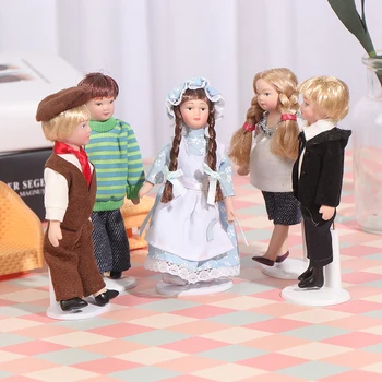 Domček pre bábiky krásne Miniatúrne Porcelánové Bábiky Model Malé Pekné Dievčatá Boys1:12