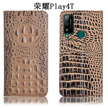Business štýle krokodíla späť vzor prírodná koža telefón puzdro na Huawei Honor Play4T Pro/Česť Play4T flip karty kryt capa