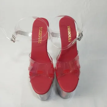 2018 crystal topánky, svadobné topánky 20 cm vysoké podpätky pery sexy sandále 8 Palcový Paris Fashion Party Topánky