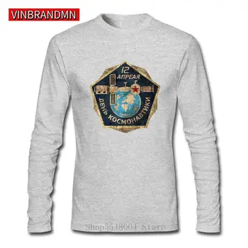 Nový Príchod Vintage Znak Raketoplánu T-Shirt Mužov CCCP Jurij Interkosmos Medzinárodnej V01 Tee Tričko Retro Lumbálna Dlhý Rukáv