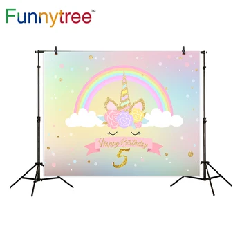 Funnytree jednorožec kulisu pre fotografické štúdio narodeniny rainbow bokeh kvet fotografické pozadie photobooth prop