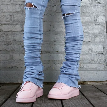 ženské roztrhané džínsy vysoký pás skinny džínsov bežné ceruzky nohavice vysokej kvality veľkoobchodné ceny Streetwear Nohavice