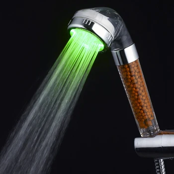 3 Farebné LED Aniónové Sprcha Zmena Sprcha Hlavu regulácia Teploty pod tlakom Vody - Úspora Svietiť Svetlo, Filter