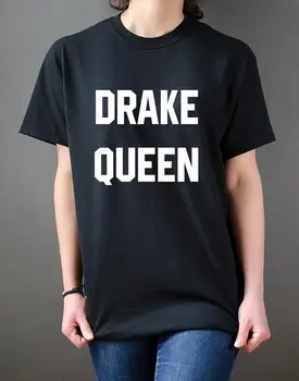 Drake Kráľovná Listov Tlač Ženy Tshirts Bavlna Bežné Tričko Pre Lady Top Tee Lumbálna Tumblr Biela Kvapka Loď H-11