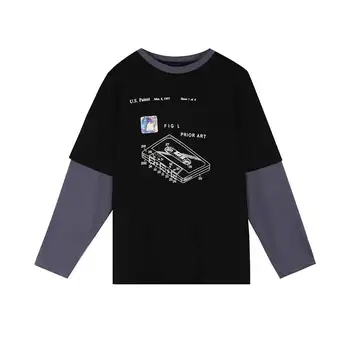 Harajuku Tričko Streetwear Hip Hop Jeseň T-shirts Muži Ženy Bežné Tričko Dlhý Rukáv Voľné Punk Tričko Fashion Japonsko T tričko