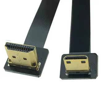 FPV HDMI 90 stupeň AŽ do Mini HDMI 90 stupňov Nadol Adaptér 5 cm-100 cm FPC Páse s nástrojmi Plochý Kábel HDMI Ihrisku 20kolíkový Zapojte Konektor