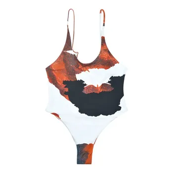 Dámske Plavky sú Sexy Otvoriť Späť Tlač tvaru Jeden Kus Backless plavky Plaviek Bikiny, Plavky, Bikiny Žien 2020 Žena
