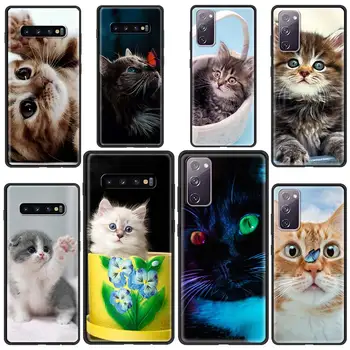 Mäkké Cover obal pre Samsung Galaxy S20 FE S10 S9 S8 10 Lite S10e S20 Ultra Plus 5G Telefón Black Coque Cute Cat