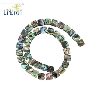 LiiJi Jedinečný Lištovanie Abalone Shell Perly tvar Štvorca 10 mm DIY Šperky Čo Náramok, Náhrdelník Cca 39 cm