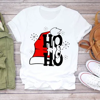 Luslos 2020 Roztomilý Kawaii Hoho Vianočné Tričká Santa Claus Klobúk Tlač Dievčatá Tee Topy Harajuku dámske Oblečenie Tee Topy