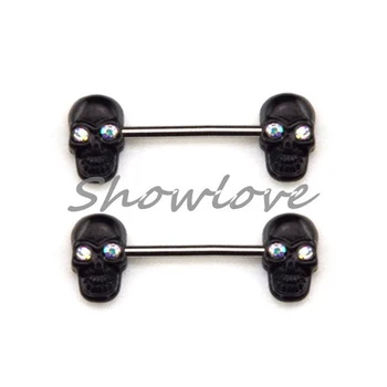 Showlove-2 ks Lebky Bradavky Činku Krúžky Shield Piercing Body Šperky