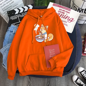 Ramen Shiba Inu Hoodie Roztomilý Shiba Inu Psa Shiba Inu Mikina s Kapucňou Harajuku orange hoodies Krásne Kawaii Bežné hoody